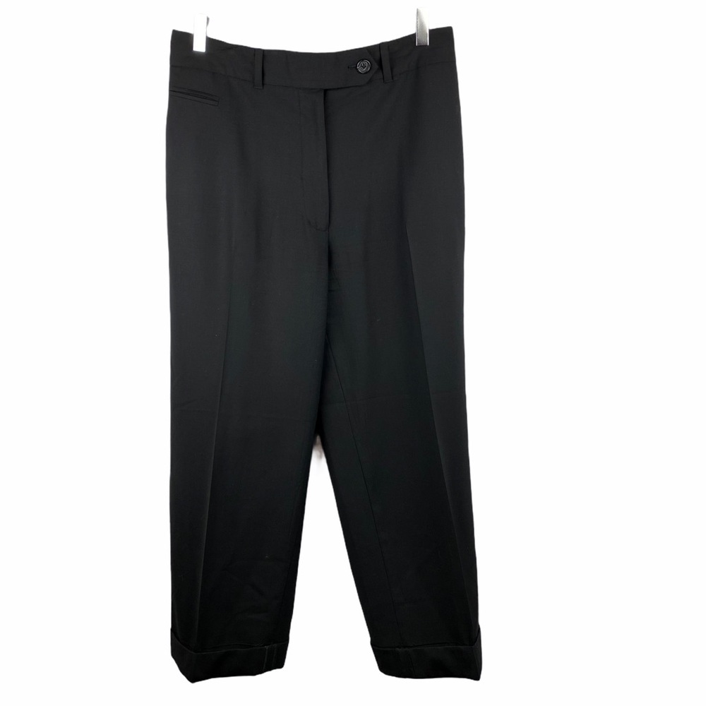 Elizabeth & James Black Wool Cuffed Trousers Size 6